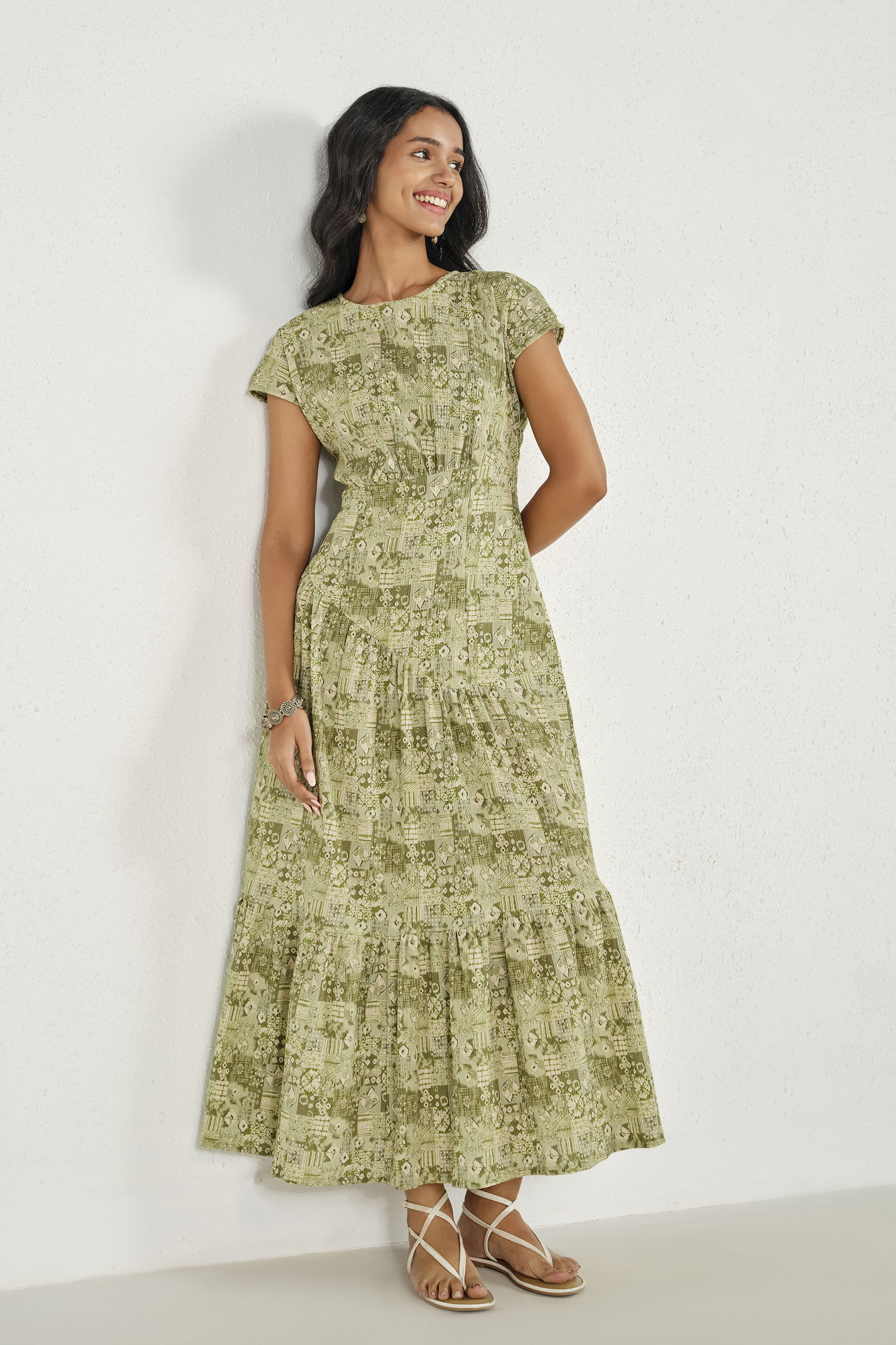 Soha Sage Tiered Maxi Dress, Sage Green, image 5